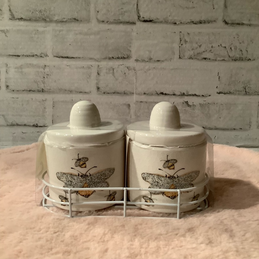 Seeds & Sunshine 3 Pc Salt & Pepper Cellar Set